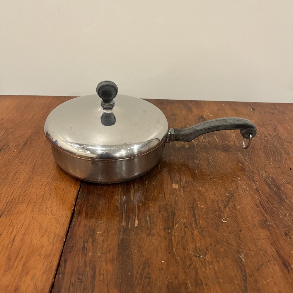 Vtg Farberware Aluminum Clad Stainless Steel Cookware Set Pot Pan With Lid 7"
